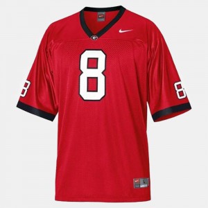 Men's #8 A.J. Green college Jersey - Red Football Georgia