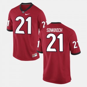 Men's Alumni Football Game #21 Georgia Bulldogs Frank Sinkwich college Jersey - Red