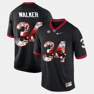 Men University of Georgia Player Pictorial #34 Herschel Walker college Jersey - Black