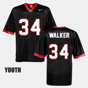 Youth GA Bulldogs #34 Football Herschel Walker college Jersey - Black