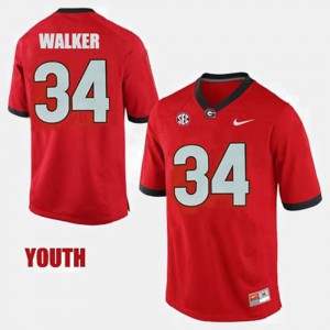 Youth #34 Georgia Bulldogs Football Herschel Walker college Jersey - Red