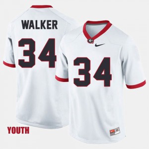 Kids #34 Football University of Georgia Herschel Walker college Jersey - White