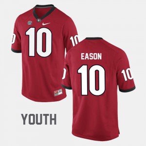 Kids Football #10 Georgia Bulldogs Jacob Eason college Jersey - Red