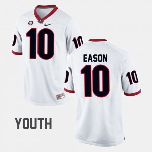 Kids #10 Football Georgia Bulldogs Jacob Eason college Jersey - White