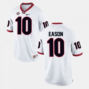 Mens Football #10 Georgia Jacob Eason college Jersey - White