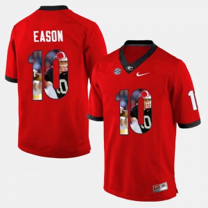 Men UGA #10 Player Pictorial Jacob Eason college Jersey - Red