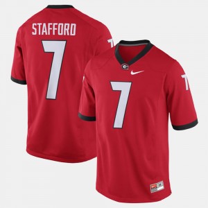 Men's Alumni Football Game #7 Georgia Matthew Stafford college Jersey - Red