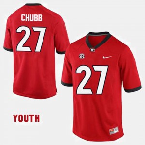 Kids Football UGA Bulldogs #27 Nick Chubb college Jersey - Red