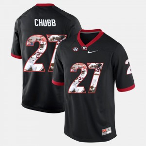 Men's UGA Player Pictorial #27 Nick Chubb college Jersey - Black