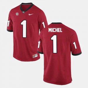 Men's #1 Georgia Football Sony Michel college Jersey - Red