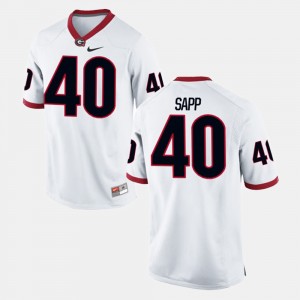 Men's #40 Georgia Bulldogs Alumni Football Game Theron Sapp college Jersey - White