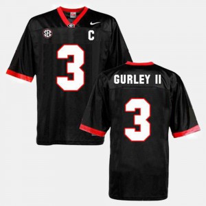 Men's Football #3 GA Bulldogs Todd Gurley II college Jersey - Black