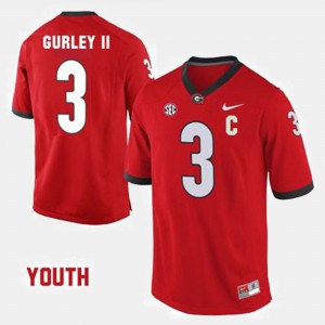 Kids #3 Football Georgia Bulldogs Todd Gurley II college Jersey - Red