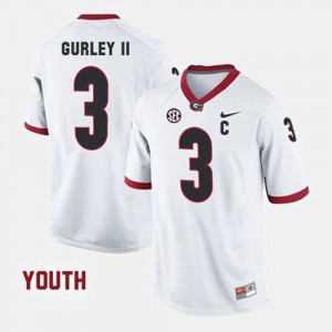 Youth(Kids) Georgia #3 Football Todd Gurley II college Jersey - White