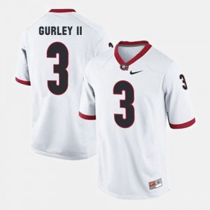 Mens #3 Football Georgia Bulldogs Todd Gurley II college Jersey - White