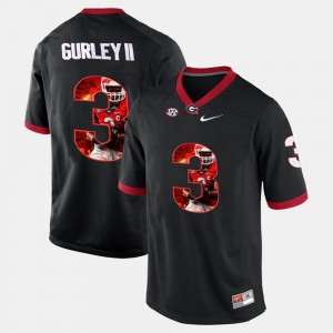 Men's #3 Player Pictorial Georgia Bulldogs Todd Gurley II college Jersey - Black