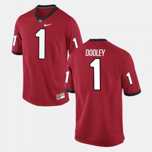 Mens #1 Vince Dooley college Jersey - Red Alumni Football Game University of Georgia