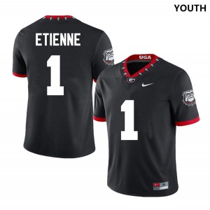 Youth #1 UGA Trevor Etienne College Football Jersey - 100th Anniversary Black