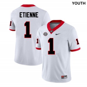 Youth #1 UGA Bulldogs Trevor Etienne College Football Jersey - White