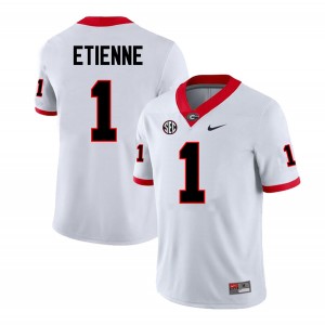 Mens #1 University of Georgia Trevor Etienne College Football Jersey - White
