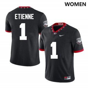 Women #1 University of Georgia Trevor Etienne College Football Jersey - 100th Anniversary Black