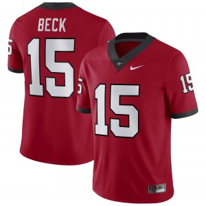 Men #15 Football UGA Carson Beck College Jersey - Red