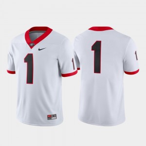 Men's Football Georgia Bulldogs #1 Game college Jersey - White