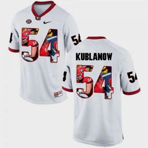 Mens #54 University of Georgia Pictorial Fashion Brandon Kublanow college Jersey - White