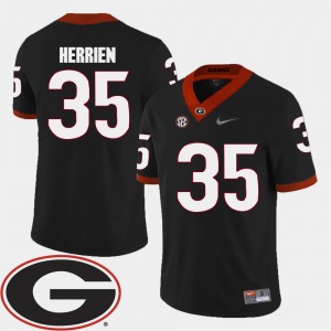 Men's Football UGA Bulldogs #35 2018 SEC Patch Brian Herrien college Jersey - Black