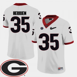 Men Football University of Georgia #35 2018 SEC Patch Brian Herrien college Jersey - White