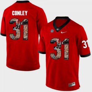 Men UGA Bulldogs Pictorial Fashion #31 Chris Conley college Jersey - Red