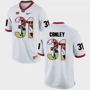 Men's Pictorial Fashion Georgia #31 Chris Conley college Jersey - White