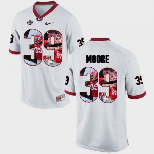 Men's #39 Georgia Pictorial Fashion Corey Moore college Jersey - White