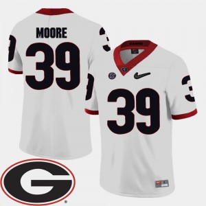 Men's Football UGA Bulldogs 2018 SEC Patch #39 Corey Moore college Jersey - White