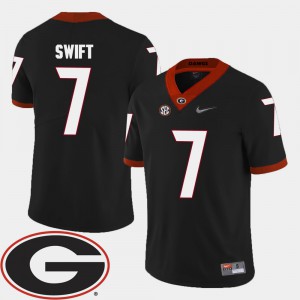 Men 2018 SEC Patch Football #7 University of Georgia D'Andre Swift college Jersey - Black