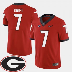 Men's #7 D'Andre Swift college Jersey - Red Football 2018 SEC Patch GA Bulldogs