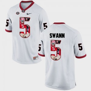 Men Pictorial Fashion #5 UGA Bulldogs Damian Swann college Jersey - White