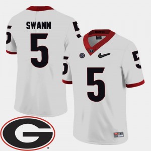 Mens Football Georgia Bulldogs 2018 SEC Patch #5 Damian Swann college Jersey - White