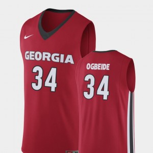 Men #34 Replica GA Bulldogs Basketball Derek Ogbeide college Jersey - Red