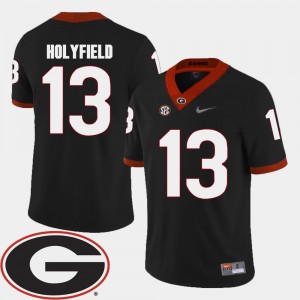 Men UGA #13 2018 SEC Patch Football Elijah Holyfield college Jersey - Black