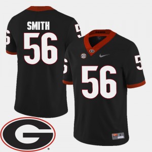 Men GA Bulldogs Football 2018 SEC Patch #56 Garrison Smith college Jersey - Black