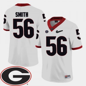 Men 2018 SEC Patch Football #56 University of Georgia Garrison Smith college Jersey - White
