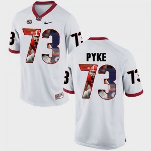 Men Pictorial Fashion UGA Bulldogs #73 Greg Pyke college Jersey - White