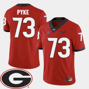 Men's Football University of Georgia #73 2018 SEC Patch Greg Pyke college Jersey - Red