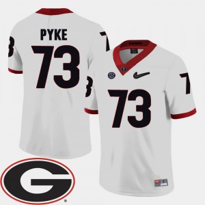 Men 2018 SEC Patch University of Georgia #73 Football Greg Pyke college Jersey - White