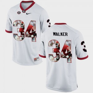 Mens Pictorial Fashion GA Bulldogs #34 Herschel Walker college Jersey - White