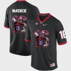 Mens #16 Pictorial Fashion Georgia Isaiah McKenzie college Jersey - Black