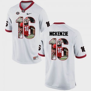 Men's #16 Georgia Bulldogs Pictorial Fashion Isaiah McKenzie college Jersey - White