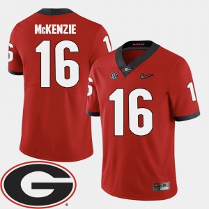 Men's Football #16 2018 SEC Patch UGA Isaiah McKenzie college Jersey - Red