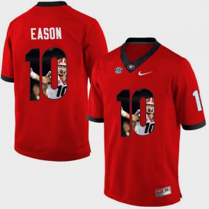 Men #10 Pictorial Fashion GA Bulldogs Jacob Eason college Jersey - Red